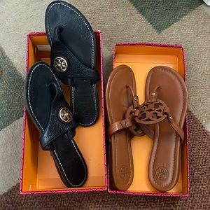 Two pairs of Tory Burch Slippers size 8